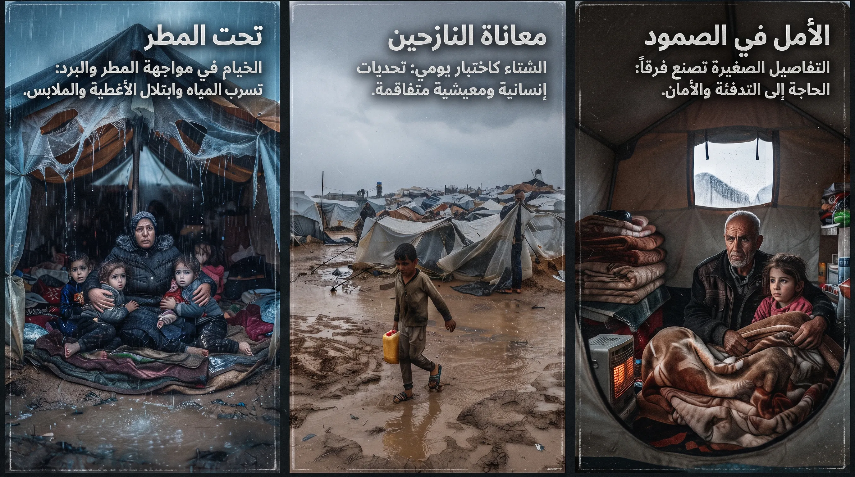 شتاء غزة , حين يتحول المطر إلى كارثة !